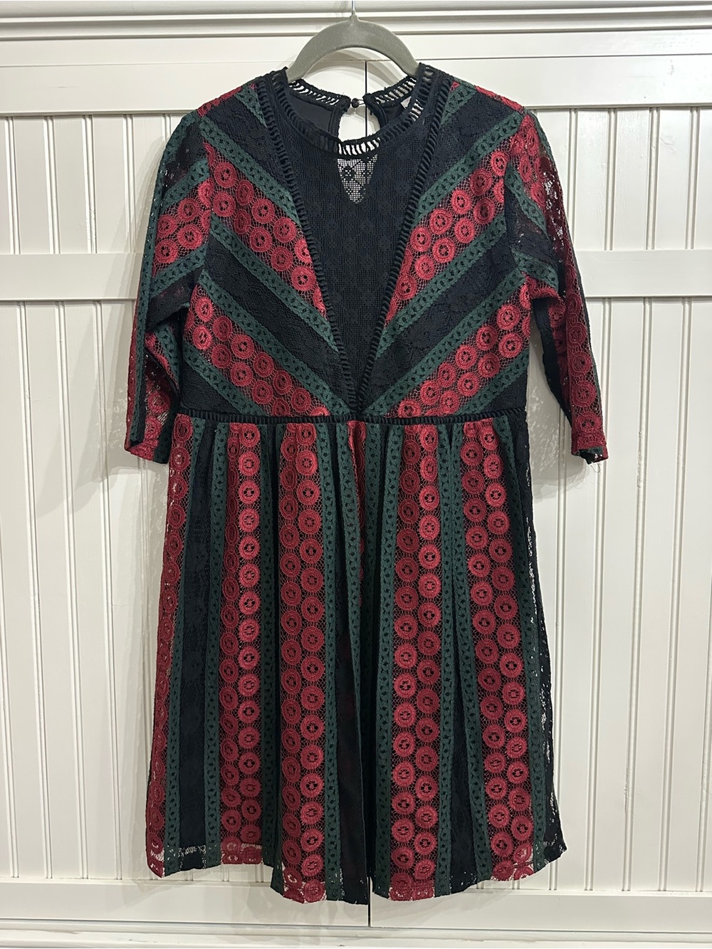 Xhilaration Lace Midi Dress in Red, Green, and Black